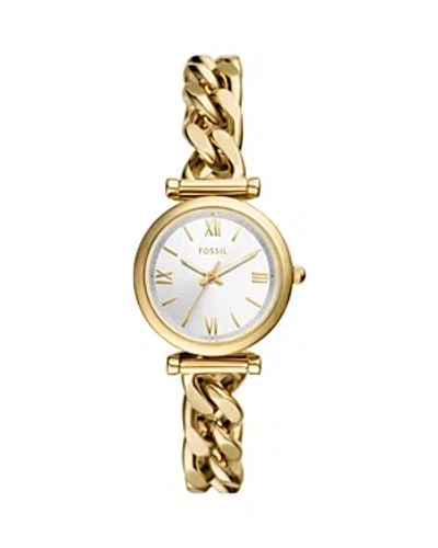 Fossil Women's Carlie Three-hand Gold-tone Stainless Steel Watch 28mm