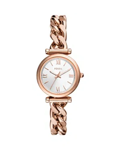 Fossil Women's Carlie Three-hand Rose Gold-tone Stainless Steel Watch 28mm