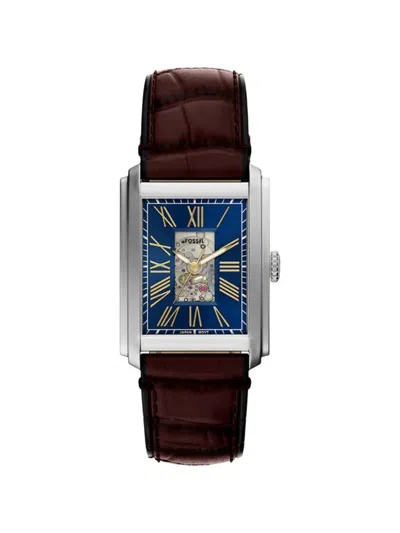 Fossil Carraway Rectangle 30mm Watch In Brown