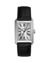 Fossil Carraway Three Hand Watch, 30mm X 42mm In Silver/black
