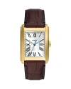 Fossil Men's Carraway Three-hand Brown Genuine Leather Watch, 30mm In Silver/brown