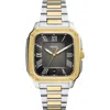 Fossil Men's Crosby Black Dial Watch In Two Tone