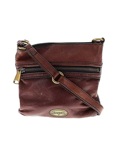 Pre-owned Fossil Crossbody Bag In Burgundy