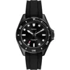Fossil Dalton Three Hand Quartz Silicone Strap Watch, 42mm In Black