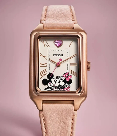 Pre-owned Fossil Disney X  Mickey Minnie Le1188 Pink Watch Limited To 1414 Watches 2024
