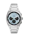 Fossil Men's Everett Chronograph Stainless Steel Watch, 44mm In Blue/silver
