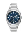 Fossil Men's Everett Chronograph Blue Dial Watch In Navy/silver