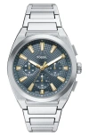 Fossil Everett Chronograph 44mm Watch In Green