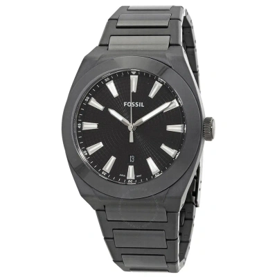 Fossil Everett Quartz Black Dial Men's Watch Ce5027 In Black / Grey