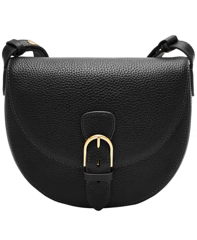 Fossil Everleigh Leather Small Flap Crossbody Bag In Black