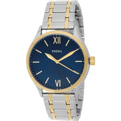 Fossil Fenmo Two-tone Bracelet Strap & Leather Strap Watch, 44mm In Gold
