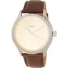 Fossil Fenmore Three-hand Quartz Leather Strap Watch, 44mm In Brown
