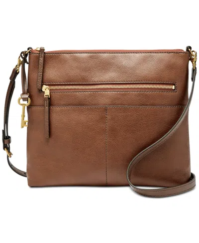 Fossil Fiona Crossbody In Brown,gold