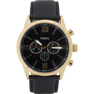 Fossil Flynn Leather Strap Chronograph Watch, 48mm In Multi