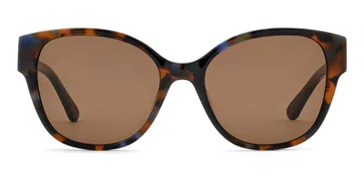 Fossil Fos 2170/g/s Asian Fit X8q/70 Women's Sunglasses Tortoiseshell Size 55 In Brown,blue Tortoise
