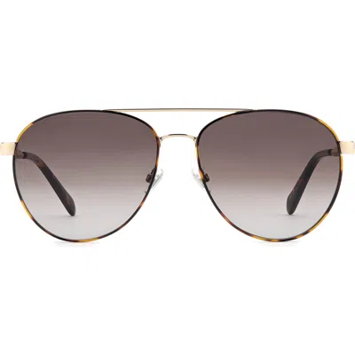 Fossil Fos 2172/g/s 59mm Gradient Navigator Sunglasses In Brown