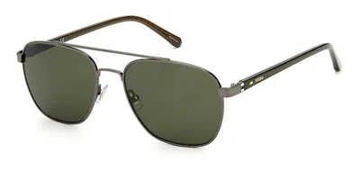 Fossil Fos 3111/g/s Asian Fit Kj1/qt Men's Sunglasses Grey Size 57 In Dark Ruthenium