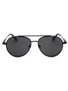 Fossil Double-bridge Pilot-frame Sunglasses In Matte Black  / Dark Grey