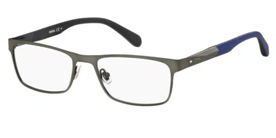 Fossil Fos 7028 5mo Men's Glasses Grey Size 55 - Free Lenses - Blue Light Block Available In Dark Grey