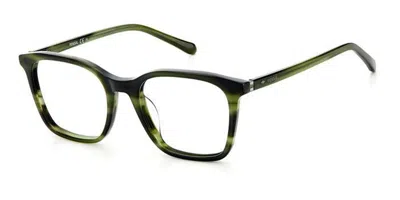 Fossil Fos 7097/g 517 Men's Glasses Green Size 51 - Free Lenses - Blue Light Block Available In Khaki Horn Green