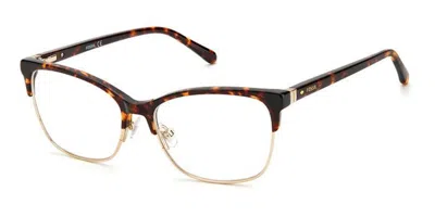 Fossil Fos 7107 086 Women's Glasses Tortoiseshell Size 53 - Free Lenses - Blue Light Block Available In Havana