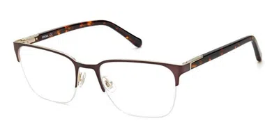 Fossil Fos 7110/g 4in Men's Glasses Brown Size 54 - Free Lenses - Blue Light Block Available In Matte Brown