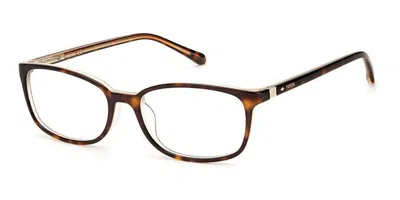 Fossil Fos 7114 086 Women's Glasses Tortoiseshell Size 52 - Free Lenses - Blue Light Block Available In Havana