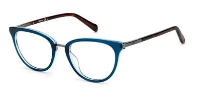 Fossil Fos 7123 Vgz Women's Glasses Blue Size 52 - Free Lenses - Blue Light Block Available In Transparent Blue