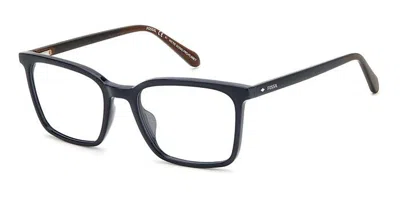Fossil Fos 7148 Pjp Men's Glasses Blue Size 53 - Free Lenses - Blue Light Block Available In Matte Blue