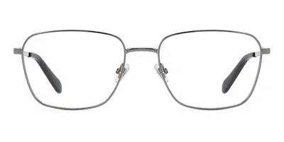 Fossil Fos 7213/g Asian Fit Kj1 Men's Glasses Silver Size 56 - Free Lenses - Blue Light Block Available In Dark Ruthenium