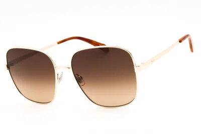 Fossil Fos2133gs Rectangular Metal Sunglasses In Gold