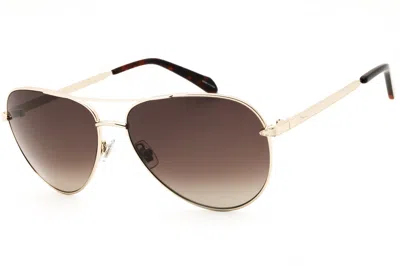 Fossil Fos3141gs Aviator Metal Sunglasses In Gold