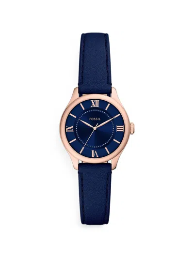 Fossil Gilmore 28mm Watch In Blue