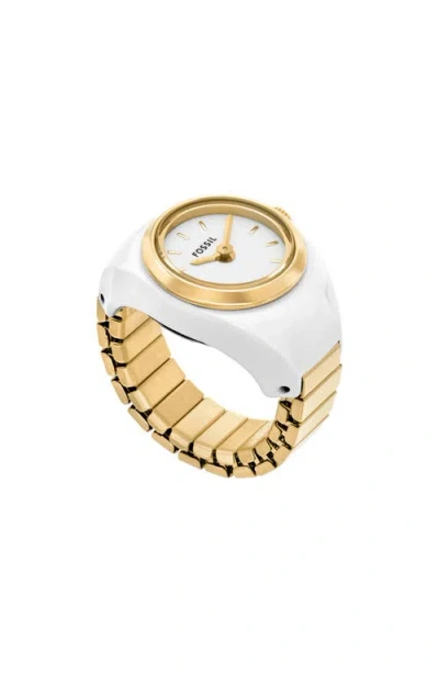 Fossil Glossy Enamel Ring Watch, 15mm