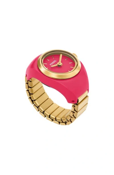 Fossil Glossy Enamel Ring Watch, 15mm In Multi