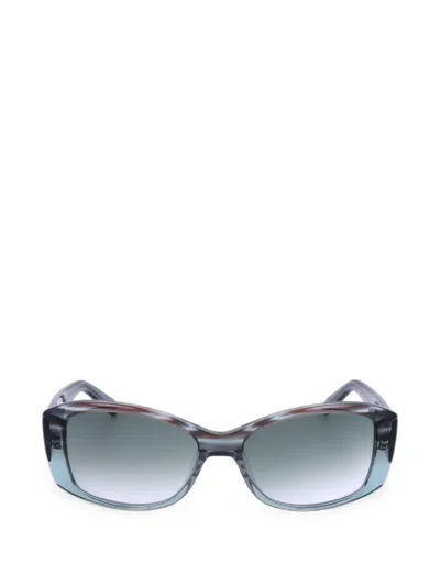 Fossil Gradient-lens Rectangle-frame Sunglasses In Blue