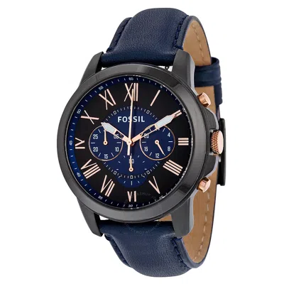 Fossil Grant Chronograph Black And Blue Dial Men's Watch Fs5061