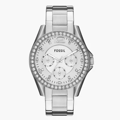 Fossil Gray Stainless Steel Dress Watch In Metallic