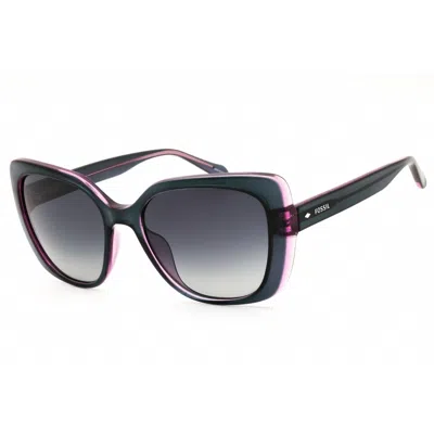 Fossil Grey Gradient Cat Eye Ladies Sunglasses Fos 3143/s 0pjp/9o 55 In ["blue","grey"]