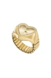 Fossil Women Heart Watch Ring Watch In Gold