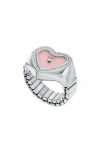 Fossil Women Heart Watch Ring Watch In Silver
