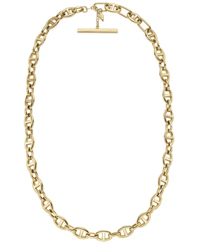 Fossil Heritage D-link Gold-tone Stainless Steel Anchor Chain Necklace