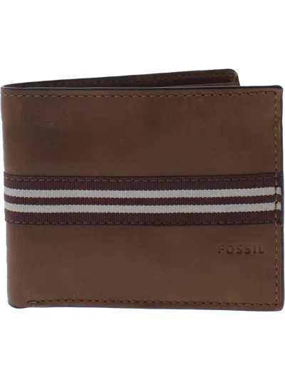 Fossil Jared Mens Leather Organizational Bifold Wallet In Brown