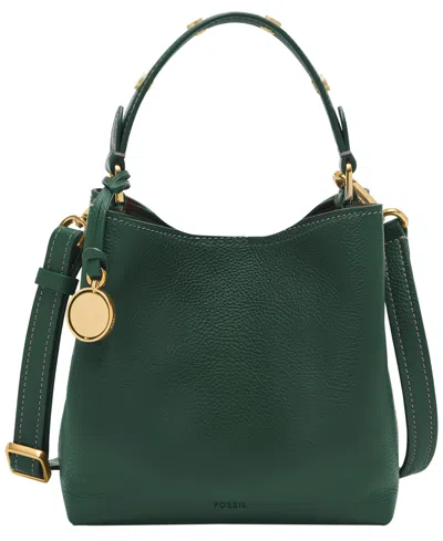 Fossil Jessie Leather Small Bucket Crossbody Bag In Viridian