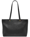Fossil Jessie Leather Top Zip Tote Bag In Black