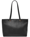 Fossil Jessie Leather Top Zip Tote Bag In Black
