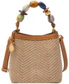 Fossil Jessie Small Crossbody Bucket Bag In Chevron Cotton