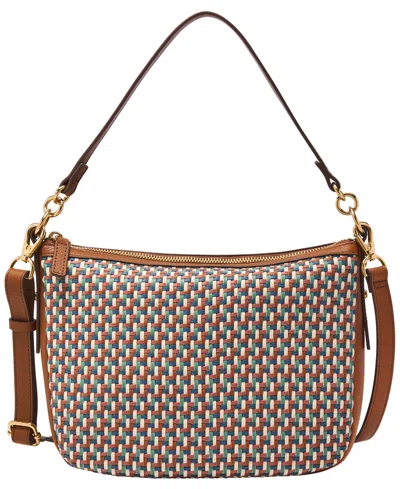 Fossil Jolie Leather Crossbody Bag In Multi Woven