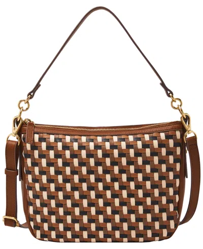Fossil Jolie Leather Crossbody Bag In Neutral Woven