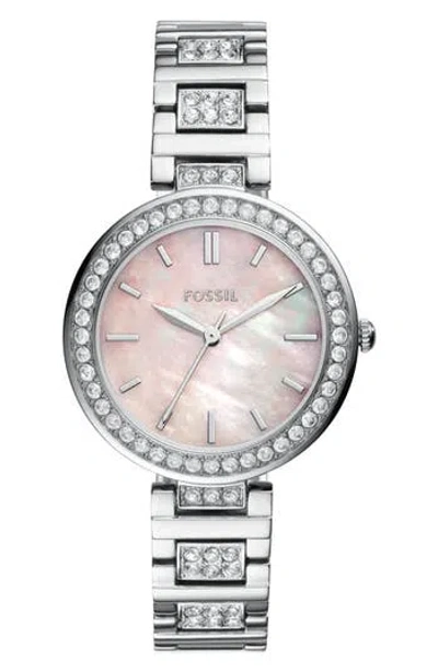 Fossil Karli Three Hand Quartz Bracelet Watch, 32mm In Orange